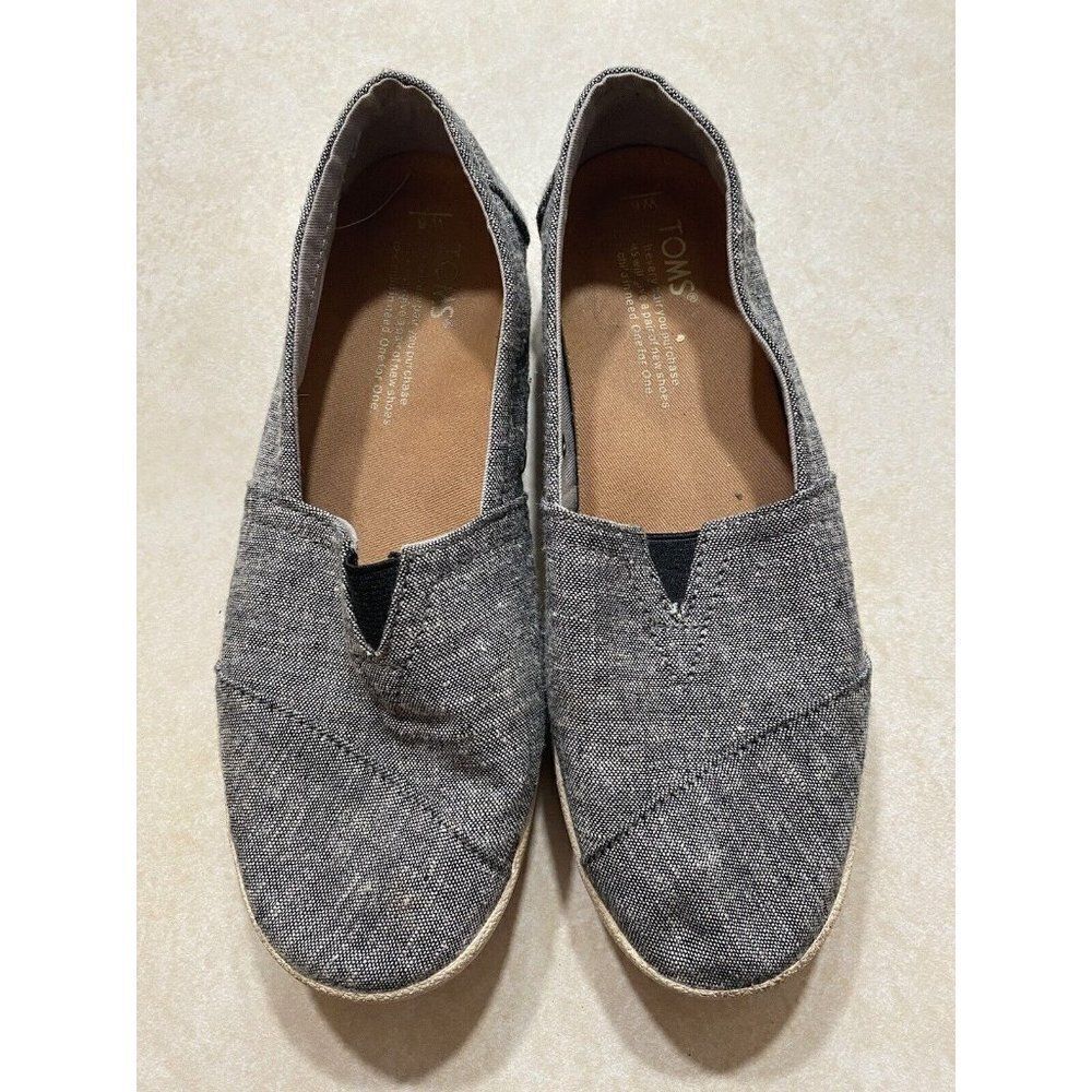 Toms Womens Alpargata Cupsole Slip On Sneakers Gray Fabric Size 6W